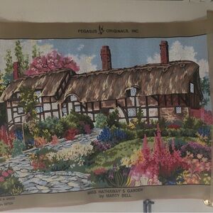 Miss Hathaway's Garden Cottage Tapestry Wall Hanging